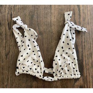 Sidway Women’s Bikini Triangle Swim Top In Pebbles Size XS White Black